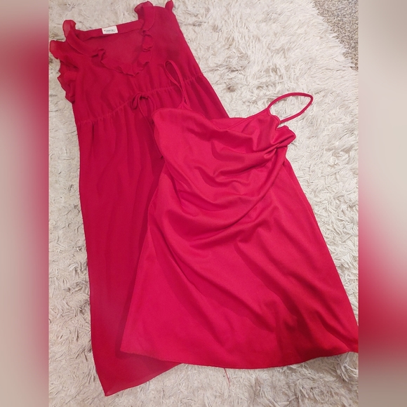 💕2 for $20 Dresses: Red Ruffle Neckline Dress - Picture 7 of 10
